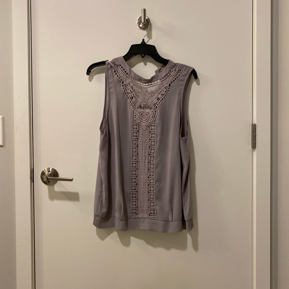 Grey Chelsea28 embroidered sleeveless blouse